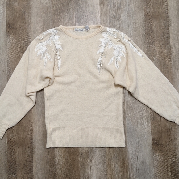 Laura Gayle Vintage Inspired Lambs Wool Angora Rabbit fur Blend Sweater - Picture 1 of 13